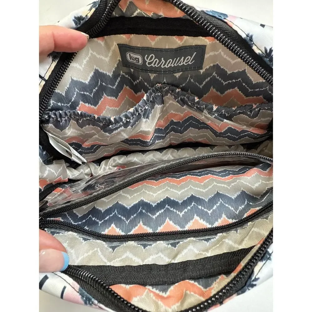 Lug Carousel Convertible Crossbody Bag Palm Sunset RFID Blocking Travel Tropical